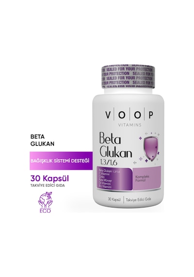 Voop Beta Glukan 13/16 Kara Mürver Vitamin C Çinko 30 Kapsül