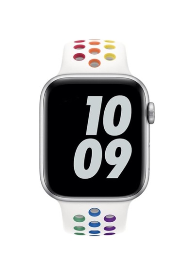 Apple Watch Seri 2/3/4/5/6/se 40mm İle Uyumlu Delikli Spor Kordon, Gökkuşağı