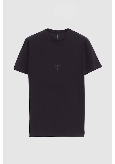 D's Damat Regular Fit Siyah Baskılı %100 Pamuk T-shirt 2EC14ORT05214 Siyah
