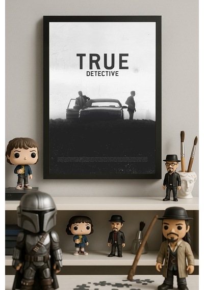 True Detective Siyah Ahşap Çerçeveli Poster, Dizi Duvar Tablosu
