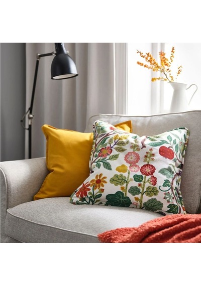 Ikea Vıldpersılja Yastık Kılıfı 50 X 50 Cm Kırmızı - Yeşil - Beyaz Çok Renkli