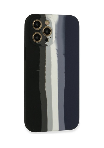Apple iPhone Uyumlu  Uyumlu 12 Pro Kılıf Ebruli Lansman Silikon - Siyah-lacivert
