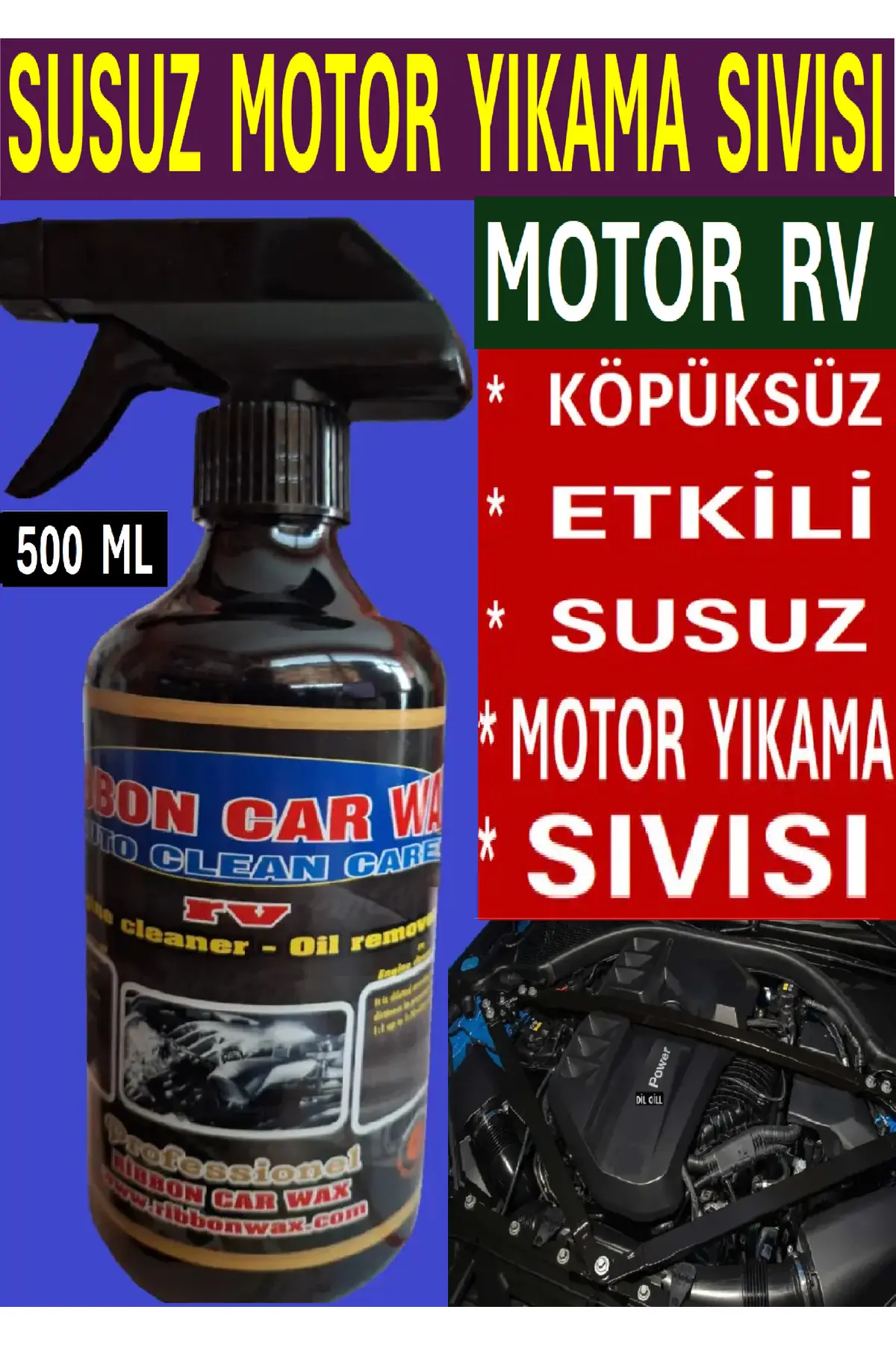Motor Rv Susuz Motor Temizleme Temizleyici Sıvısı 500 Ml Uyumlu