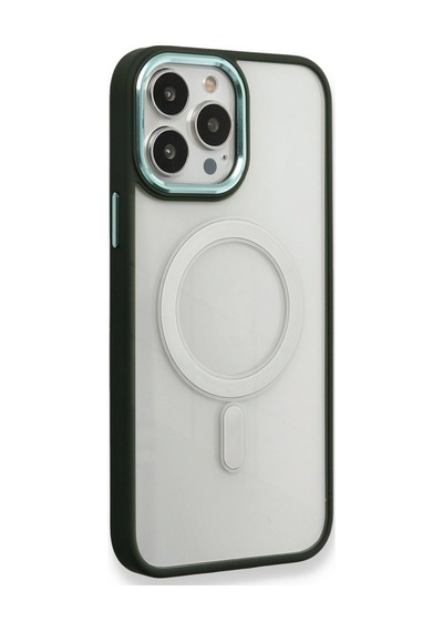 Apple iPhone Uyumlu  14 Pro Max Uyumlu Kılıf Room Magneticsafe Silikon - Köknar Yeşili
