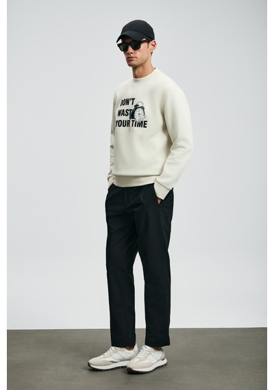 Lufian Henry Erkek Sweatshirt Kırık Beyaz Kırık Beyaz 112030173100510 Beyaz