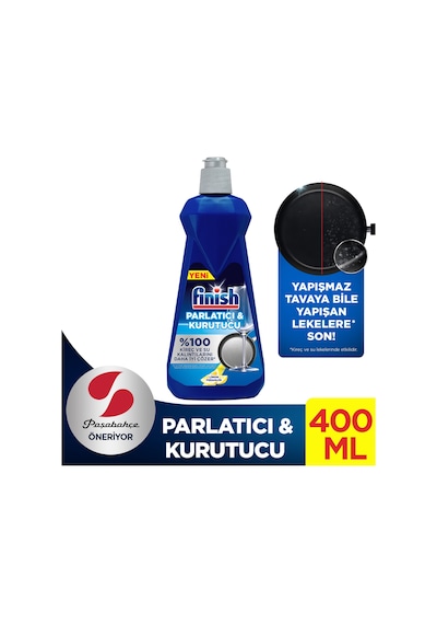 Finish Bulaşık Makinesi Parlatıcı Limon 400 ML+ Makine Temizleyici Sıvı Limon 250 ml