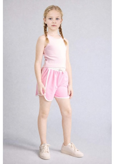 Defacto Sweatshirt Kumaşı Şort Kız Çocuk G9070a826hspn666 Pembe-pn666