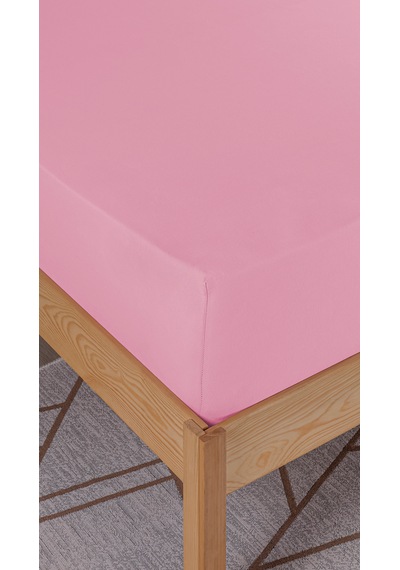 Penye Lastikli Çarşaf, 100 200 Tek Kişilik %100 Pamuk Örme Kumaş, 145 Gr/m² Pembe
