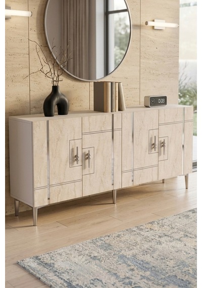 Ka1842bts Made Konsol Ve Tv Sehpası Beyaz-traverten-sılver 180cm Beyaz - Traverten - Gümüş Ka1842bts Made Konsol Ve Tv Sehpası Beyaz-traverten-sılver 180cm Beyaz - Traverten - Gümüş