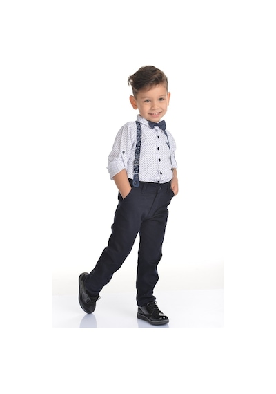 Buse&Eylül Bebe Lacivert Pantolon Askılı Erkek Çocuk Takımı