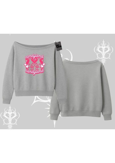 Startmore Meow Yazılı Kedi Portre Baskılı Kayık Yaka Sweatshirt Beyaz
