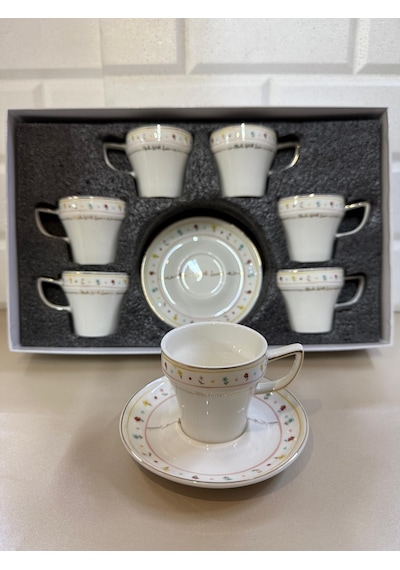 Acar Made With Love Porselen 6 Lı Kahve Fincan Takımı 8176 Çok Renkli