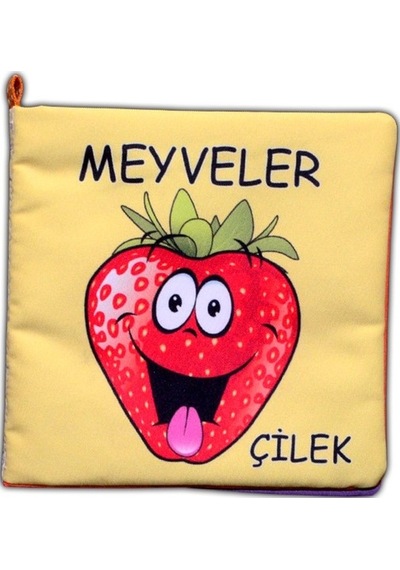 Tox Meyveler Kumaş Sessiz Kitap T049 - Bez Kitap , Eğitici Oyuncak , Yumuşak Ve Hışırtılı