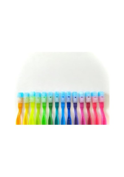 Easybrush Tek Kullanımlık Diş Fırçası, Macun İçeren, 100 Adet, Çok Renkli, Orta Sertlikte 1 Açık Ahşap