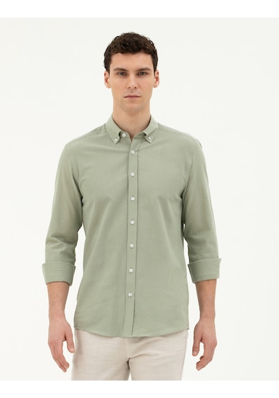 Pierre Cardin Erkek Çağla Gömlek Desenli 50283343-vr016 Çağla