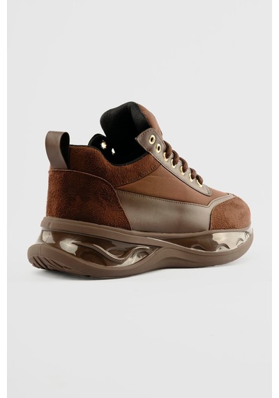 Mubiano Kadın Sneaker Kalın Tabanlı Bağcıklı Myra Kahverengi Kahverengi