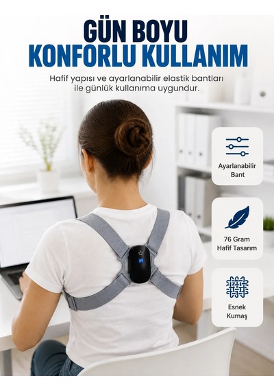 Ers- Şarjlı Akıllı Dik Duruş Destek Atı Ayarlanabilir Omuz Bandı