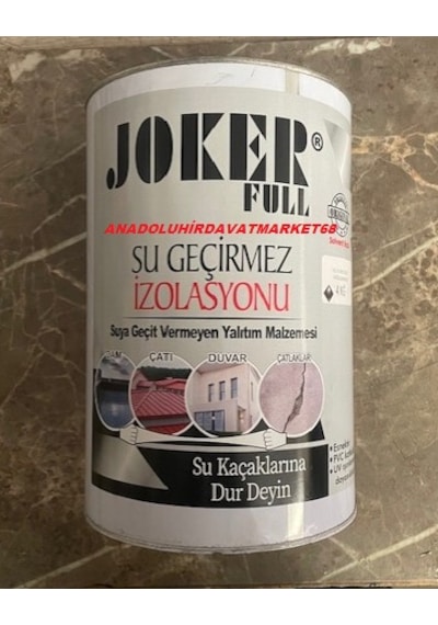 Joker Su Yalıtım Boyası Havuz Çatı Teras Sızıntı Boyası Dam Beton Boyası Gri Renk 4kg 4 KG