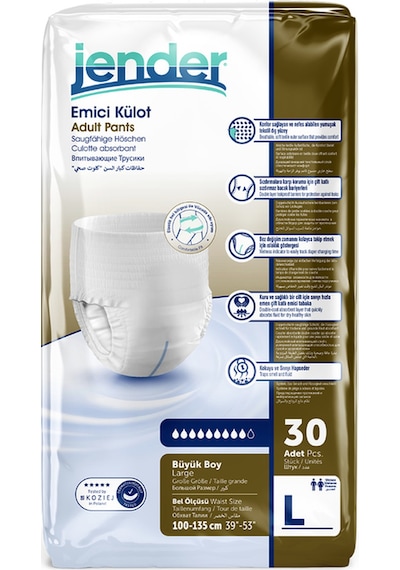 Emici Külot Large Büyük Boy Hasta Bezi 30'lu 2 Paket 60 Adet L