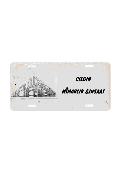 Mimara Mühendise Özel Metal Ofis Tabelası - İnşaat Mühendisi Dekoratif Duvar Levhası 14.5 X 29.5 Cm