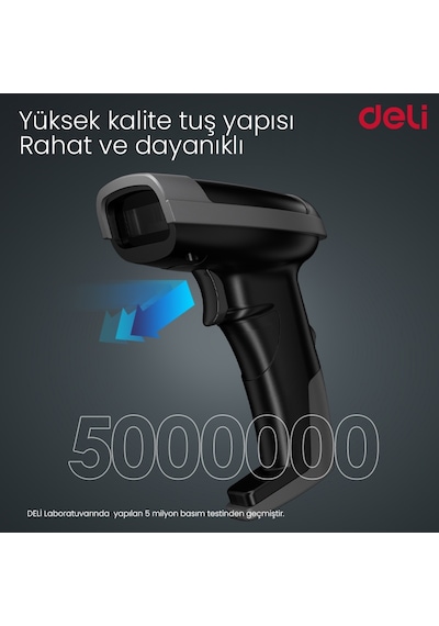 Delı 1d Lazer Barkod Okuyucu Usb Kablolu Hızlı Tarama El Tipi Scanner