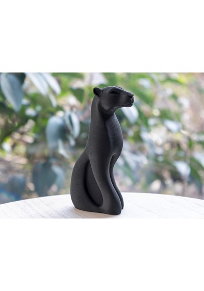 14cm Siyah Renk Panter Figürü 3d Baskı Masa Dekorasyonu