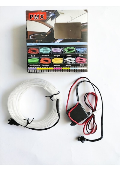 2 Metre 12V Beyaz İp Neon İp Led Araç İçi Neon Led
