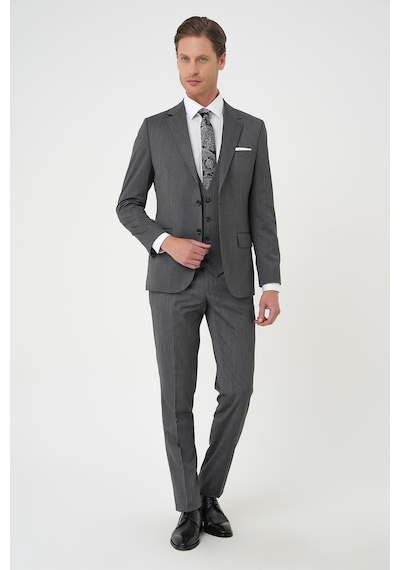 Efor Slim Fit Esnek Yelekli Klasik Füme Takım Elbise Tk 897 Füme Efor Slim Fit Esnek Yelekli Klasik Füme Takım Elbise Tk 897 Füme
