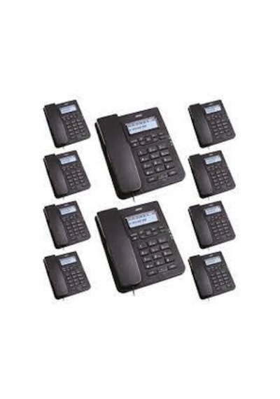 10 Adet Siyah Karel TM145 Masaüstü Ofis Telefon Seti