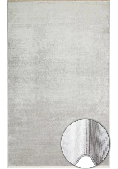 Hoom Rugs Como Nap 01 Grey Viskon & Floş Sık Dokuma Modern Salon Halısı Gri