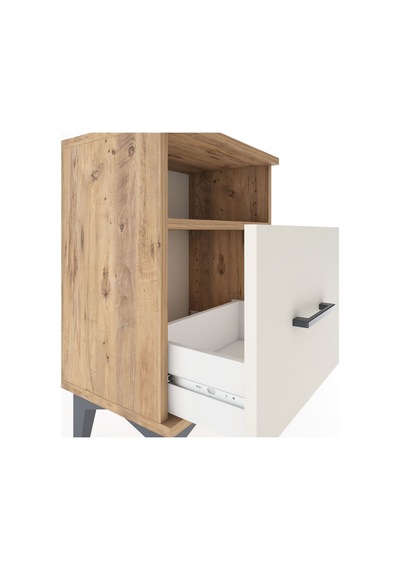 Arges Komodin Tek Raflı 2 Çekmeceli 44x30x64 Çam-aytaşı Çam