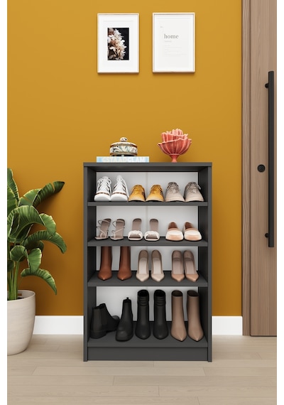 Asra Trend 4 Katlı Açık Raflı Ayakkabılık A-31 %100 MDF Modern Bot Uyumlu Düzenleyici Antrasit Asra Trend 4 Katlı Açık Raflı Ayakkabılık A-31 %100 MDF Modern Bot Uyumlu Düzenleyici Antrasit