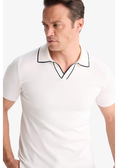 DeFacto Modern Fit Polo Yaka Kısa Kollu Triko Tişört C4984AX25SMWT32