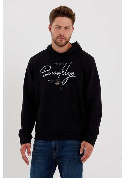 SPR23SW361 Kanguru Çepli El Yazılı Brooklyn Sweat