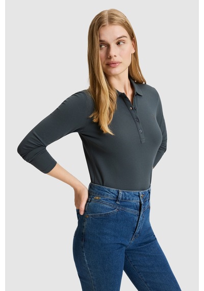 U.S. Polo Assn. Kadın Gri Polo Yaka Basic Sweatshirt 50326760-vr076 Sıs