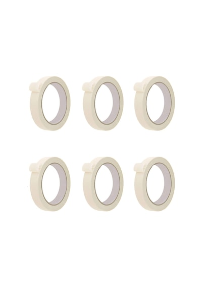 Tify 6 Adet Maskeleme Bandı Boya Bandı 18mm X 25 Metre Kağıt Bant