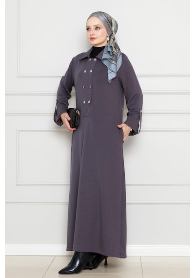 Sevitli Cırt Cırtlı Oysho Elbise-gri-4486 Gri