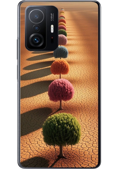 Xiaomi Mi 11 T-11 T Pro Uyumlu Sıralı Renkli Ağaçlar Baskılı Silikon Kılıf