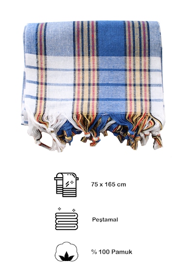 Karagöz Tekstil Geleneksel Peştemal, Gelin Hamamı, Otantik Peştamal 75x165 Cm Mavi 10 Adet Lacivert