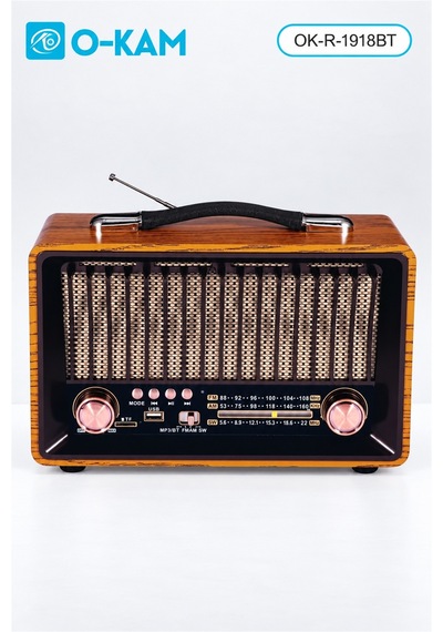 O-kam Ok-1918bt Bluetooth Şarjlı Retro Radyo Fm/am/sw Usb/tf