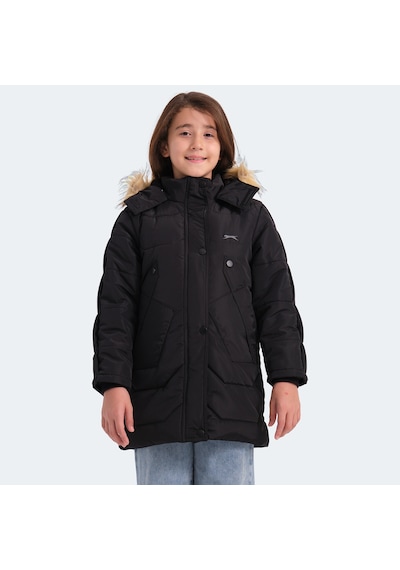 Slazenger CAMRON Çocuk Kapüşonlu Siyah Mont & Kaban