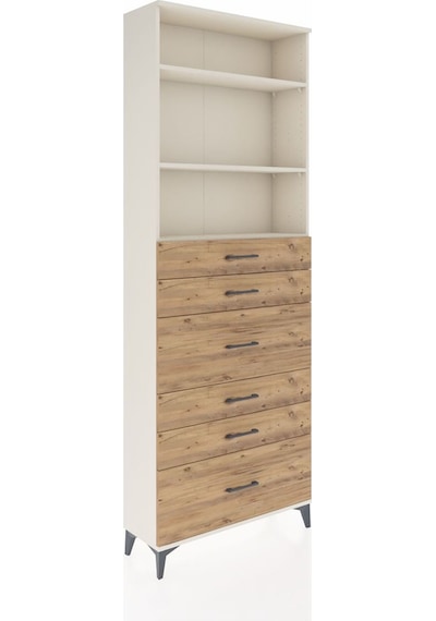 Arges Dolap 3 Raflı 6 Çekmeceli 88x30x243 Aytaşı-çam Aytaşı