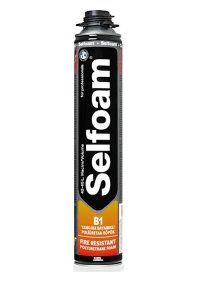 Selsil Selfoam B1 Yangına Dayanıklı Poliüretan Köpük Tabancalı 750 ml Siyah Siyah