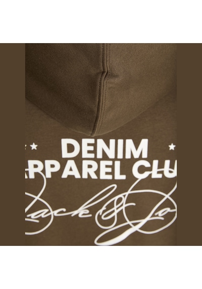 Jack & Jones Erkek Sirt Baskili Loose Fit Sweatshirt - Bay - 12298474 Kahverengi
