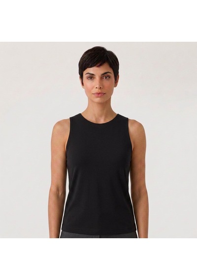Bonbon Kadın Basic Kolsuz İçi Yarım Astarlı Tshirt Bb2538 SIYAH