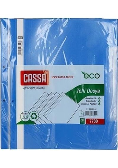 Cassa Telli Dosya Plastik Eco A4 Mavi 7730
