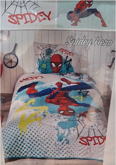 Lisanslı Dısney Tek Kişilik Yatak Örtüsü Seti Spıdey Hero Yeşil