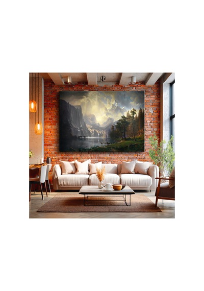 Kanvas Tablo Albert Bierstadt Yosemite Vadisi Şelale Ve Göl Işık Ressam Tablosu Ev Ofis Dekoru 1