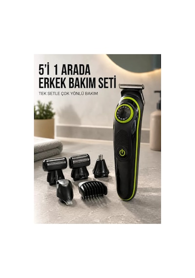 Erkek Kişisel Bakım Seti Çok Amaçlı Sakal Vücut Burun Kulak Tıraş Makinesi Standart