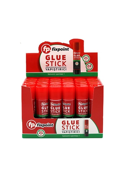 Fixpoint P-0650 Stick Yapıştırıcı Prit 21gr Temiz Güvenli Yıkanabilir Toksit İçermez - 24'li Paket
